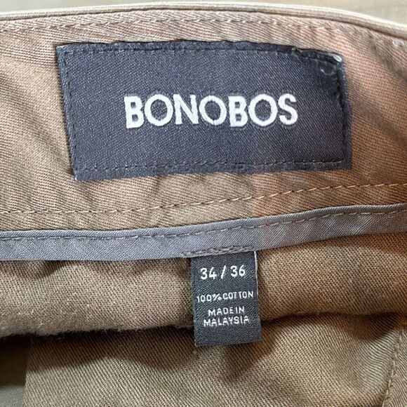 Bonobos Mens Khaki Straight Leg Wednesday Warrior Dress Pants 100% Cotton 34/36 - Picture 4 of 10